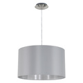 Eglo 1x60W Pendant w/ Satin Nickel Finish & Grey & Silver Shade 31601A